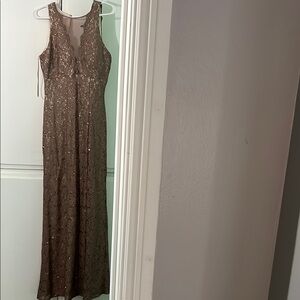 Sophisticated Brown Lace Wedding Dress